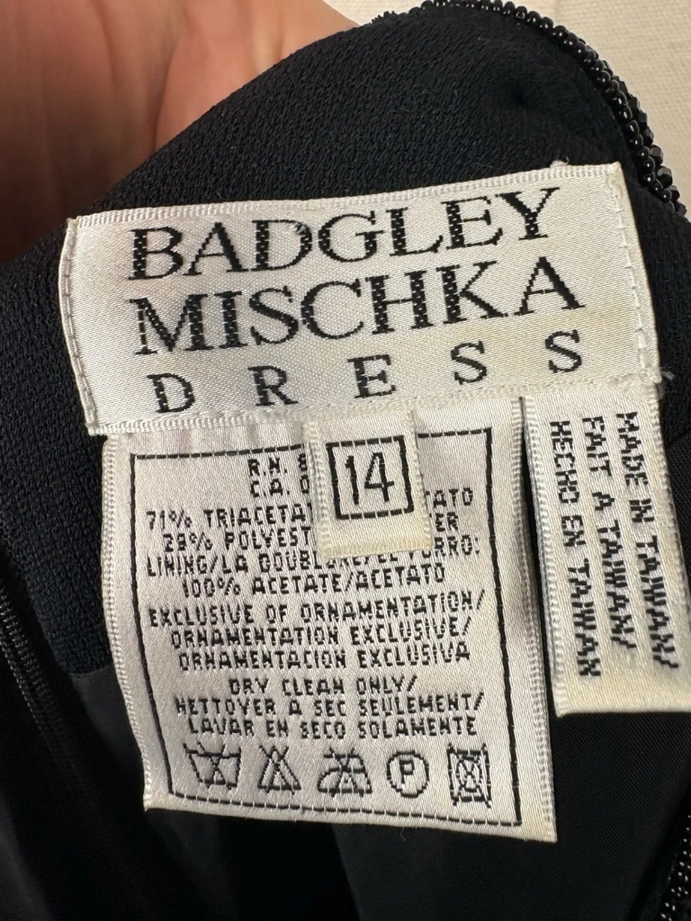 Badgley Mischka shift dress beaded Trim size 14 - Picture 6 of 7